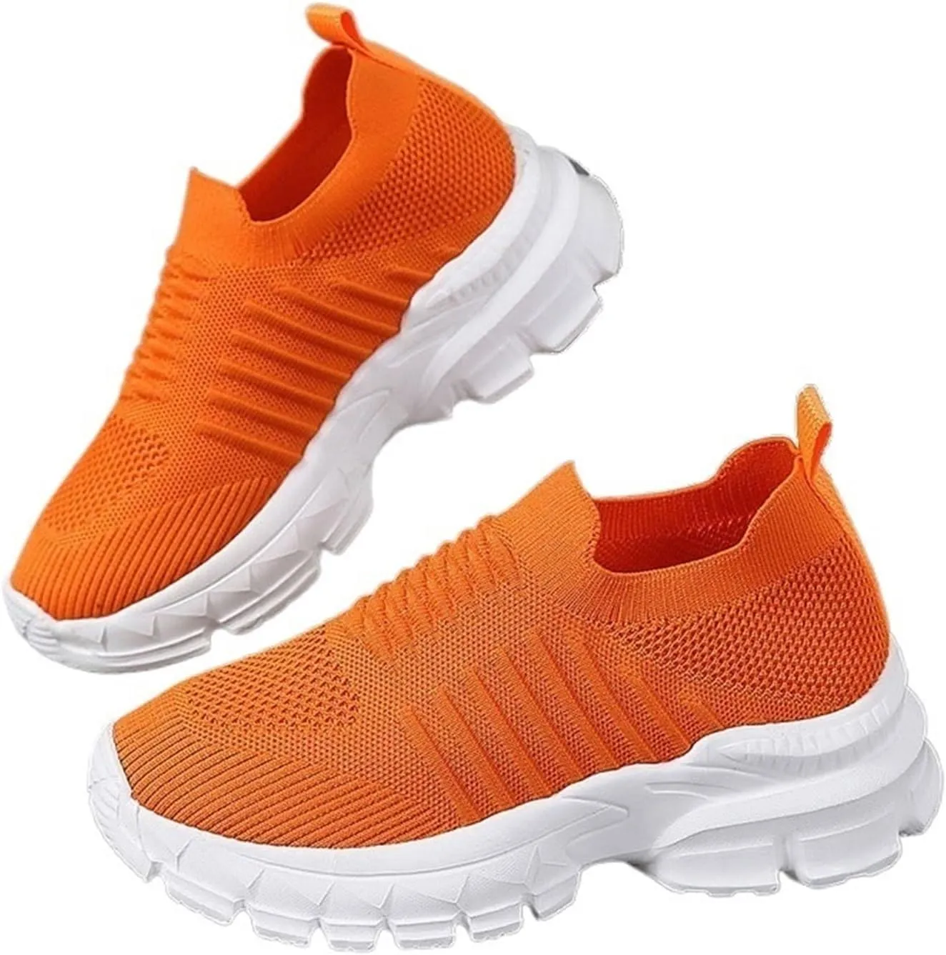 Women's Sneakers Knitted Mesh Breathable Walking Shoes Slip On Running Shoes Non-Slip Sneakers Athletic Fashion Tennis Sneakers Mesh Workout Outdoor Leisure Sports Shoes