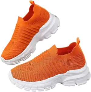 Women's Sneakers Knitted Mesh Breathable Walking Shoes Slip On Running Shoes Non-Slip Sneakers Athletic Fashion Tennis Sneakers Mesh Workout Outdoor Leisure Sports Shoes