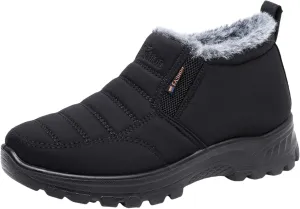 Women's Waterproof Winter Snow Boots Lightweight Warm Faux Fur Lined Mid-Calf Booties Winter No-Slip Hiking Thermal