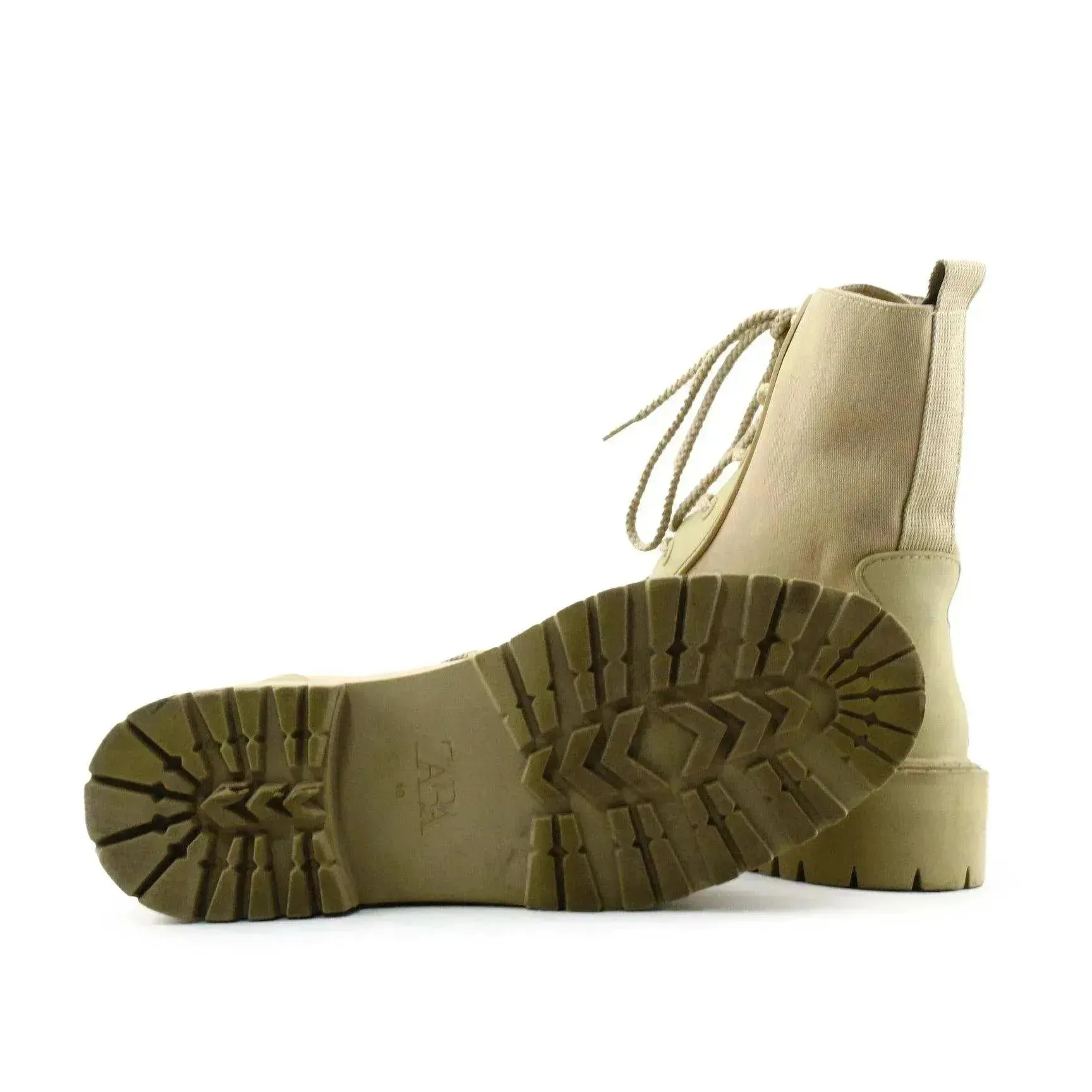 Zara Laces Combat Boots | Textile