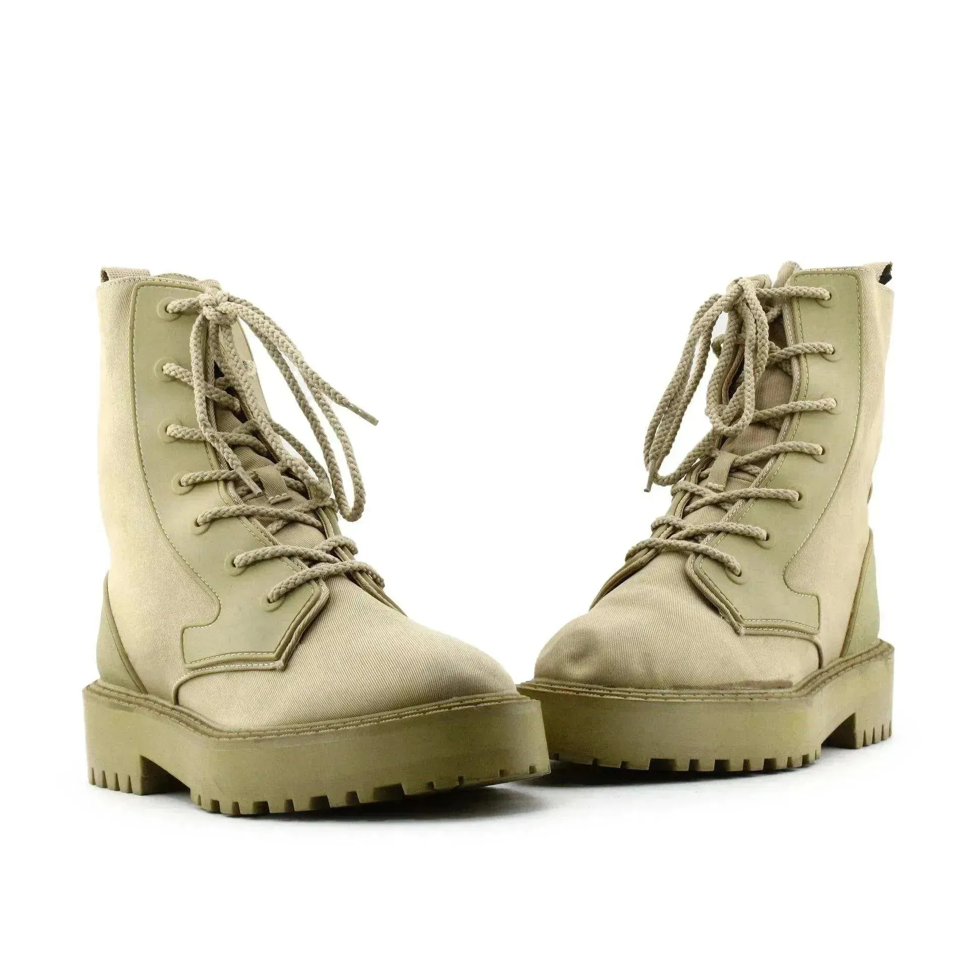 Zara Laces Combat Boots | Textile